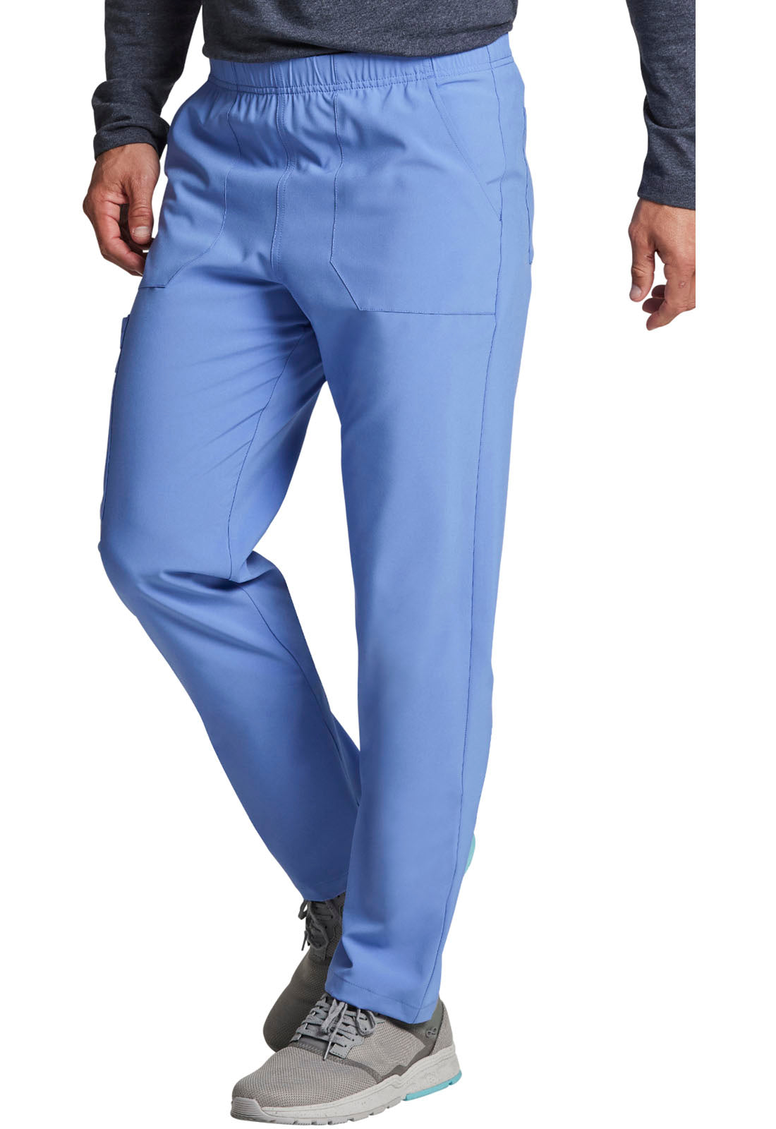 EDS Essentials DK019 Unisex Natural Rise Tapered Leg Pants Ciel Model Image Right Side | Dickies