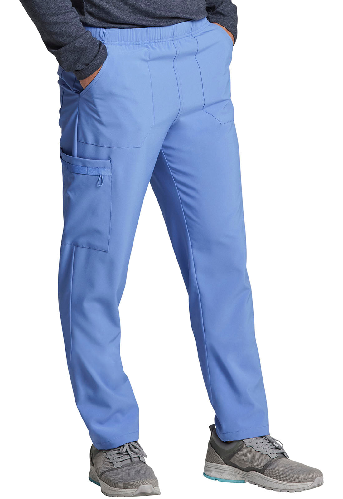 EDS Essentials DK019 Unisex Natural Rise Tapered Leg Pants Ciel Model Image Left Side | Dickies