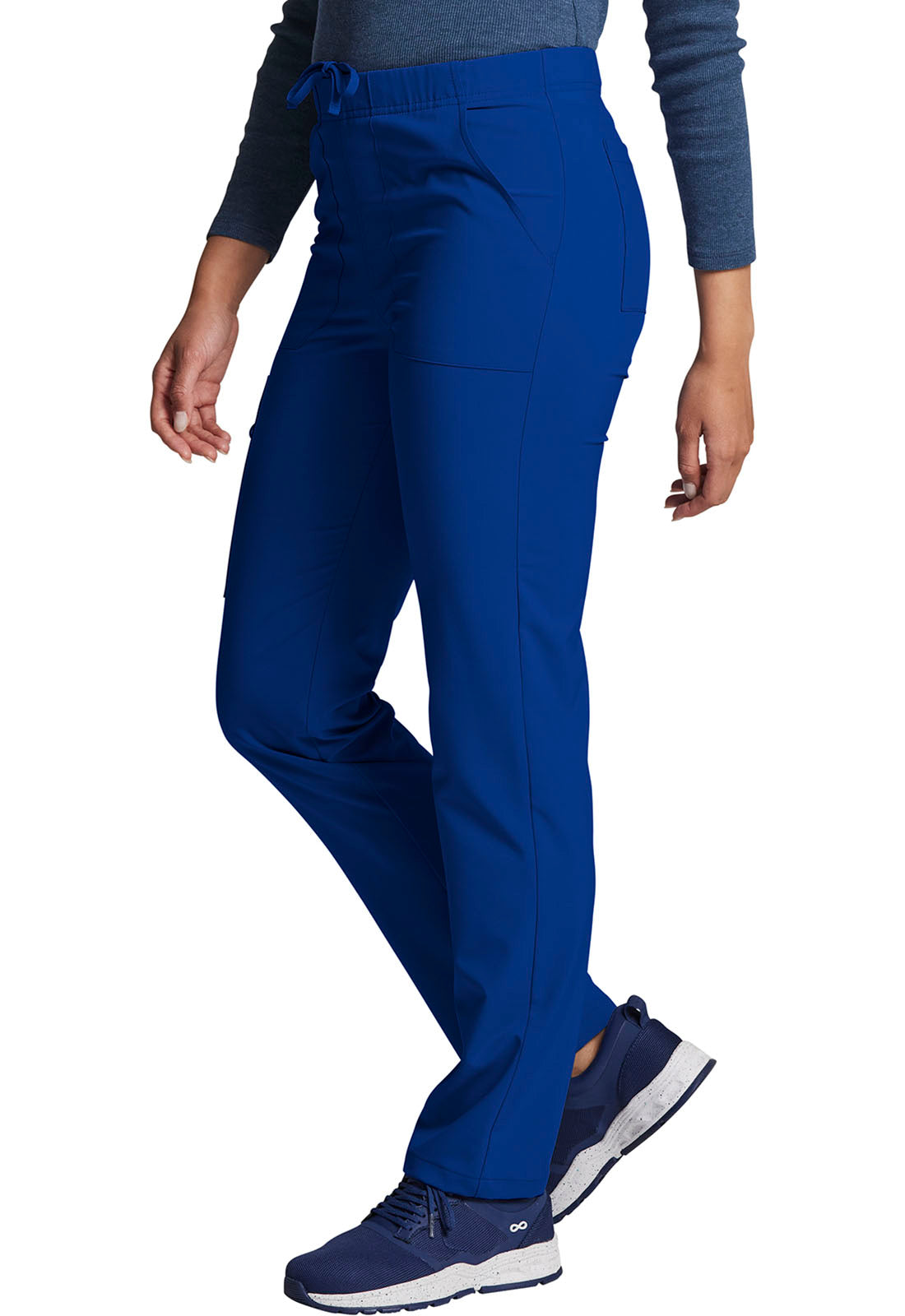 EDS Essentials DK019 Unisex Natural Rise Tapered Leg Pants Galaxy Blue Model Image Right Side | Dickies