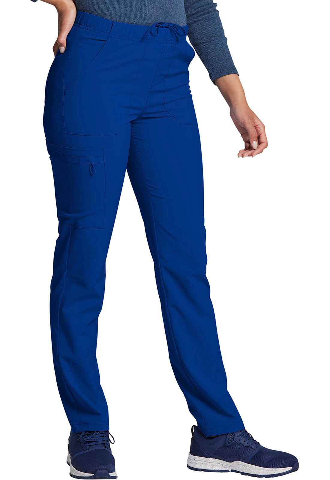 EDS Essentials DK019 Unisex Natural Rise Tapered Leg Pants Galaxy Blue Model Image Left Side | Dickies