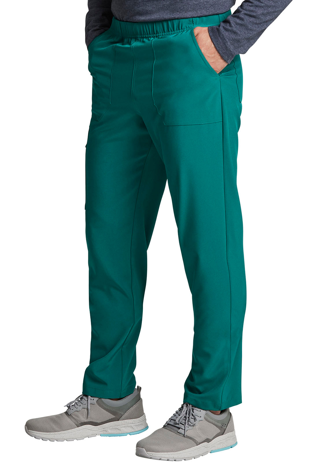 EDS Essentials DK019 Unisex Natural Rise Tapered Leg Pants Hunter Green Model Image Right Side | Dickies