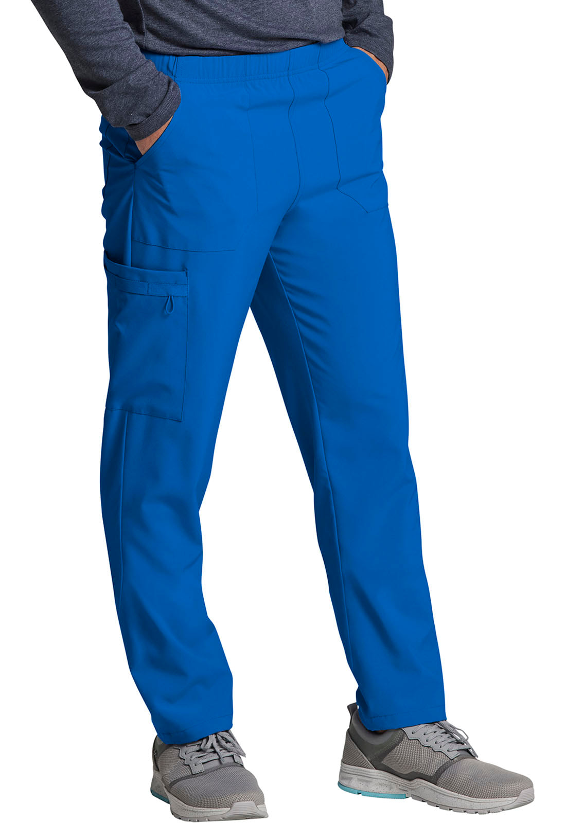 EDS Essentials DK019 Unisex Natural Rise Tapered Leg Pants Royal Model Image Left Side | Dickies