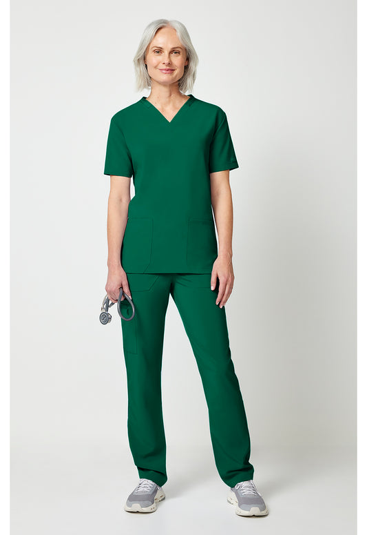 EDS Essentials DK019 Unisex Unisex Natural Rise Tapered Leg Scrub Pants Hunter Green