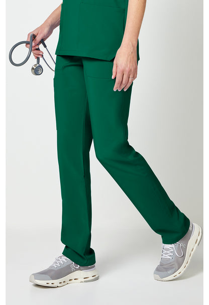EDS Essentials DK019 Unisex Unisex Natural Rise Tapered Leg Scrub Pants Hunter Green
