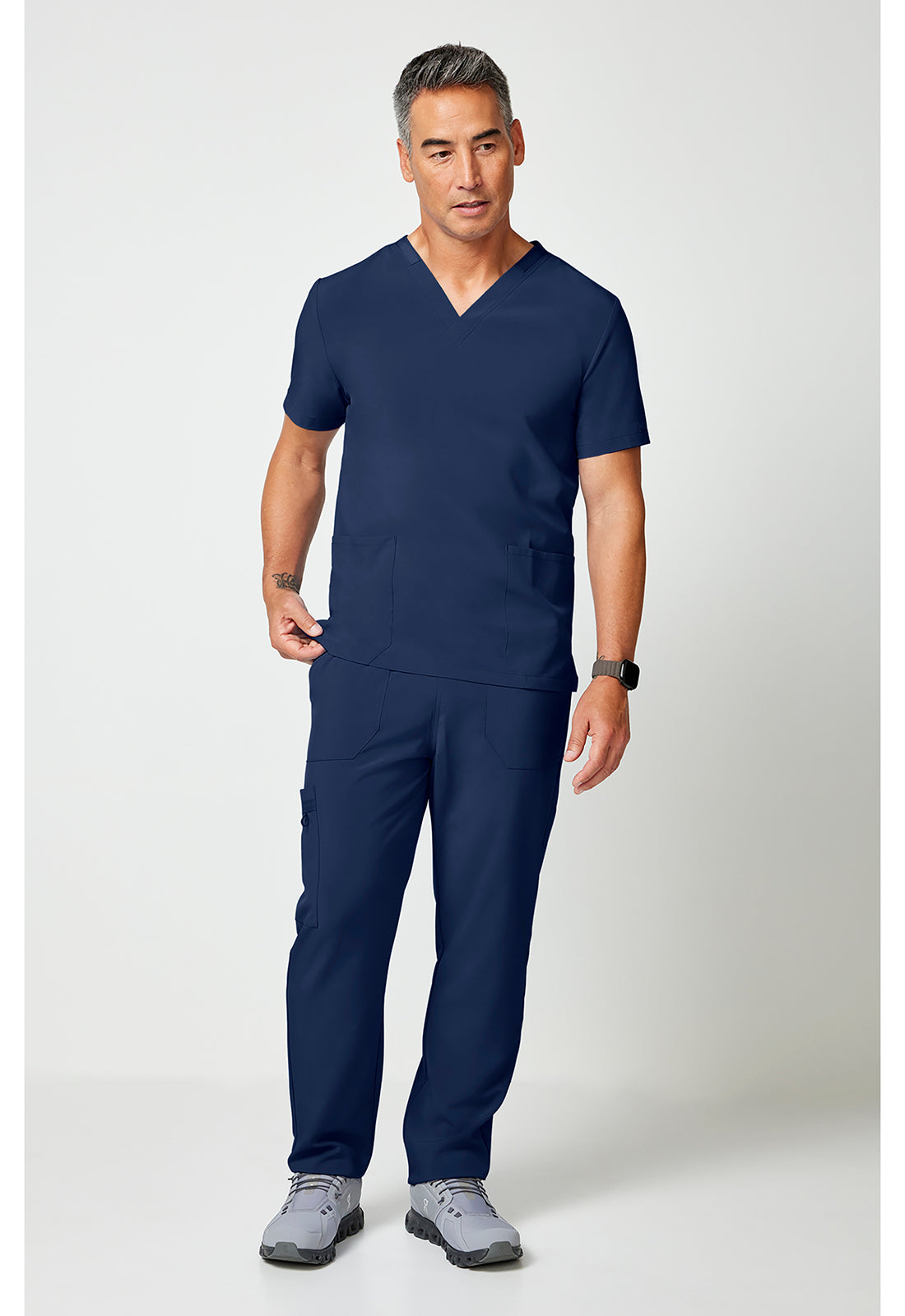 EDS Essentials DK019 Unisex Unisex Natural Rise Tapered Leg Scrub Pants Navy