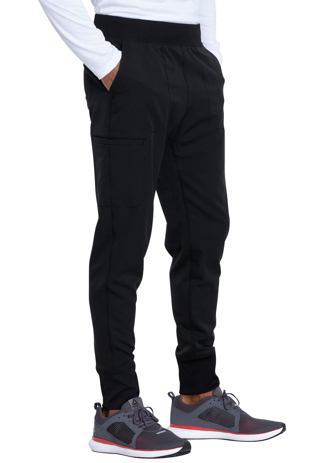 Dynamix DK040 Men's Natural Rise Jogger Black Model Image Left Side | Dickies