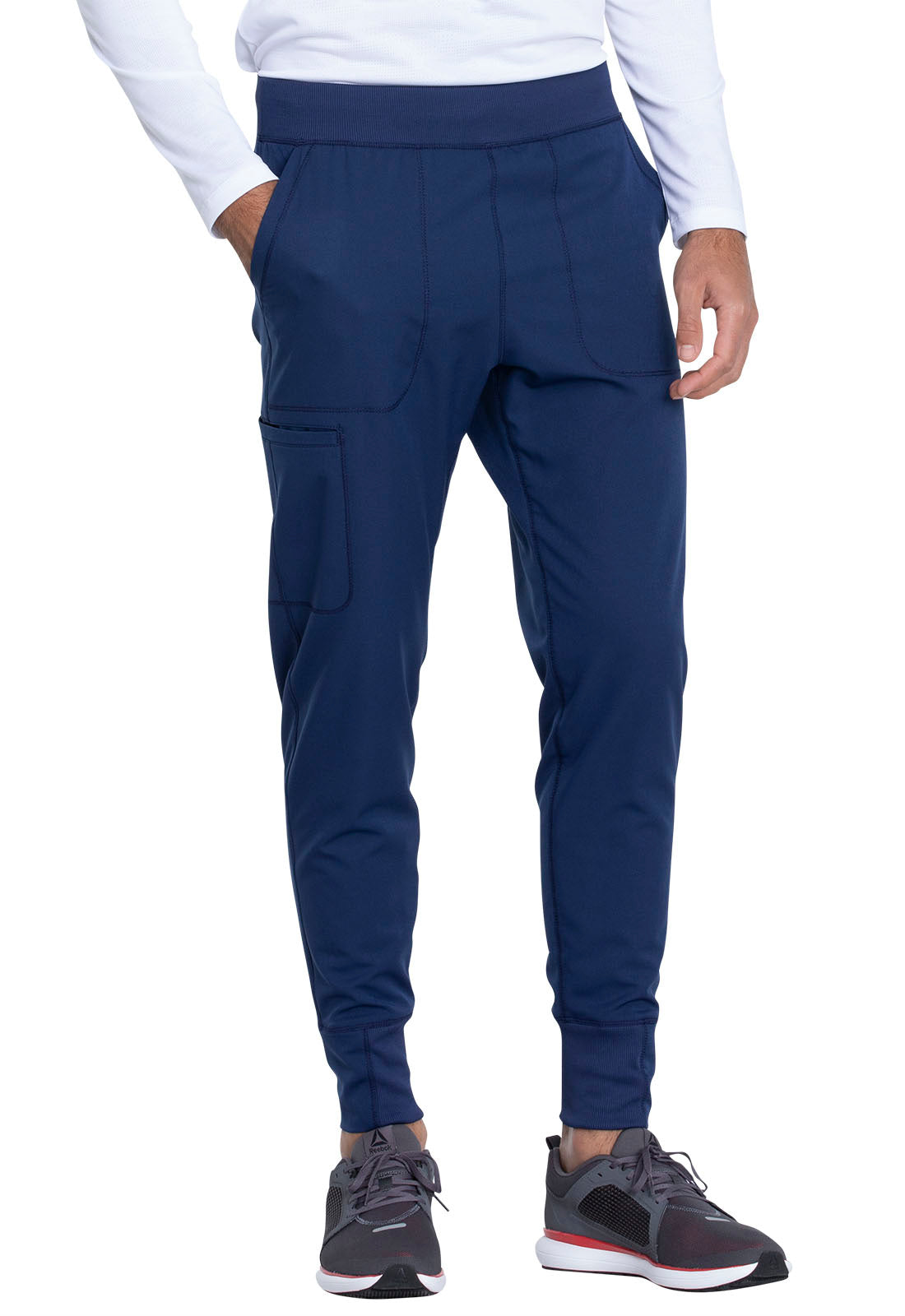 Dynamix DK040 Men's Natural Rise Jogger Navy Model Image Left Side | Dickies