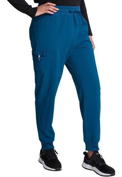 EDS Essentials DK065 Mid Rise Jogger Caribbean Blue Model Image Left Side | Dickies