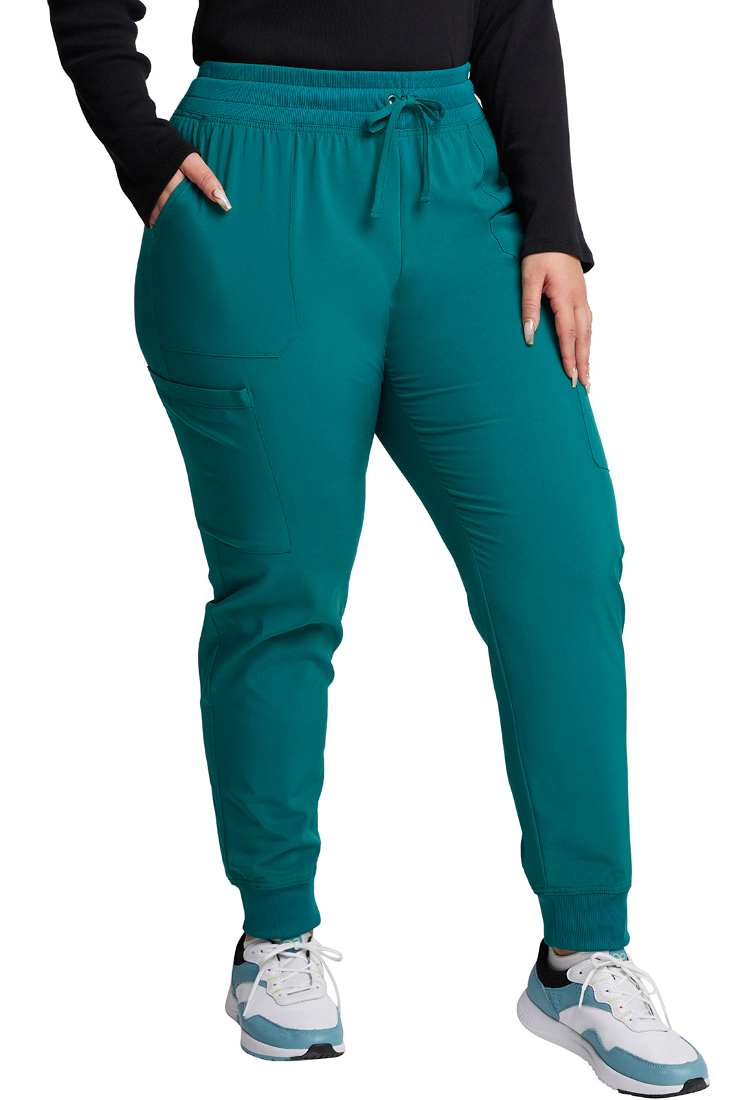 EDS Essentials DK065 Mid Rise Jogger Hunter Green Model Image Left Side | Dickies