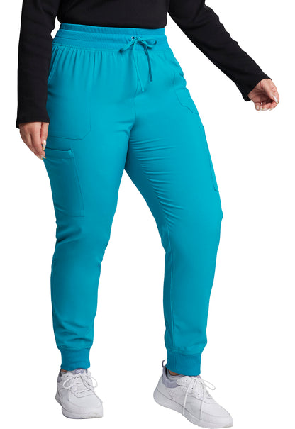 EDS Essentials DK065 Mid Rise Jogger Teal Blue Model Image Left Side | Dickies