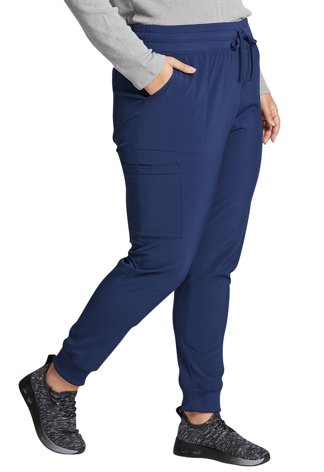 EDS Essentials DK065 Mid Rise Jogger Navy Model Image Left Side | Dickies