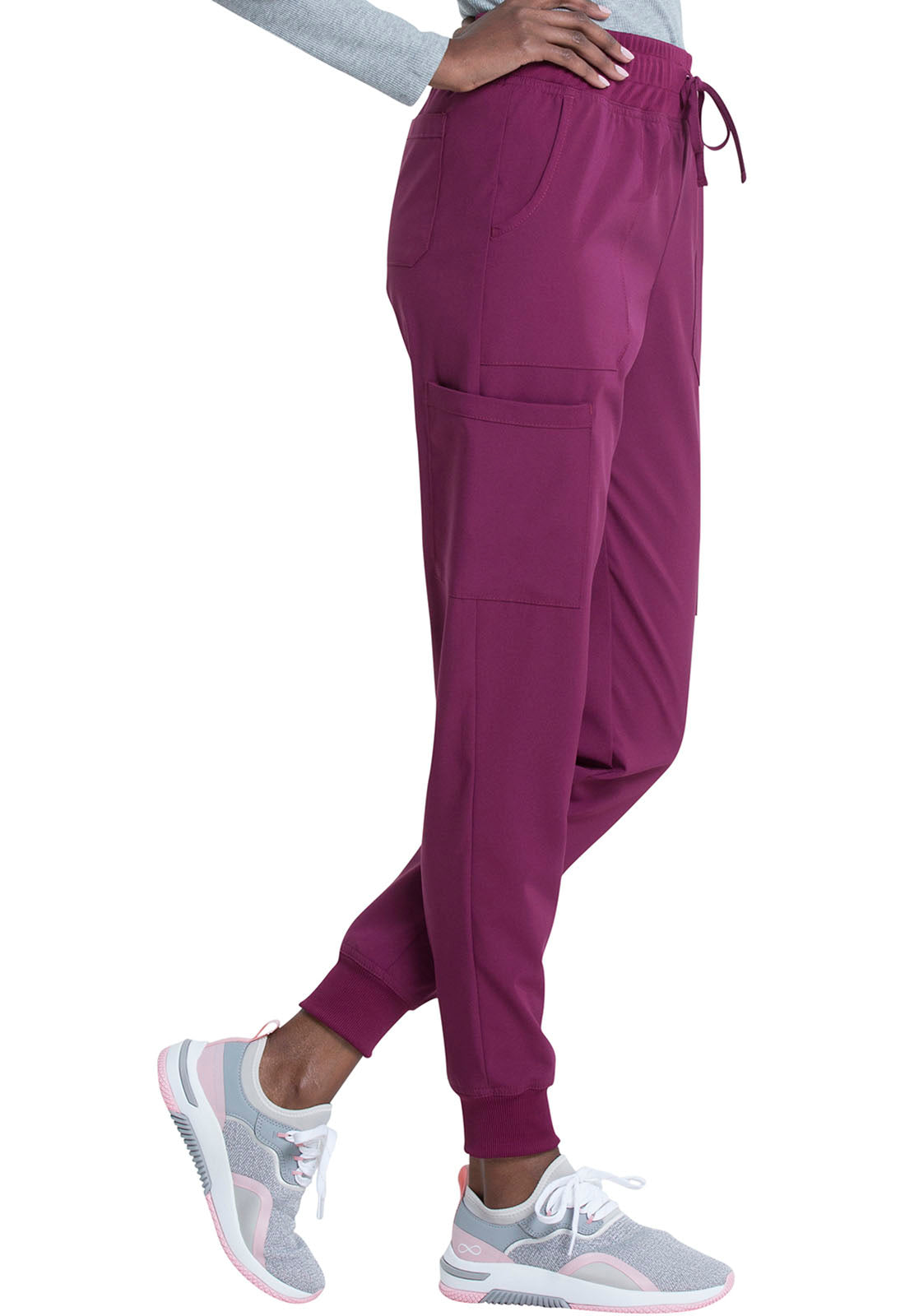 EDS Essentials DK065 Mid Rise Jogger Wine Model Image Left Side | Dickies