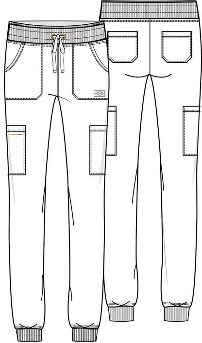 EDS Essentials DK065 Women's Mid Rise Scrub Joggers Royal