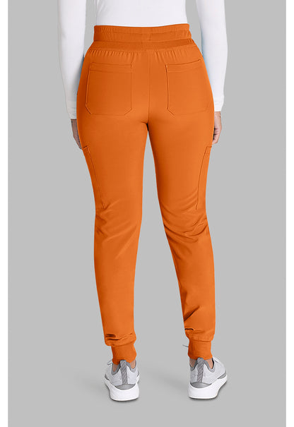 EDS Essentials DK065 Women's Mid Rise Scrub Joggers Apricot Orange
