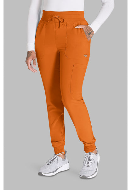 EDS Essentials DK065 Women's Mid Rise Scrub Joggers Apricot Orange