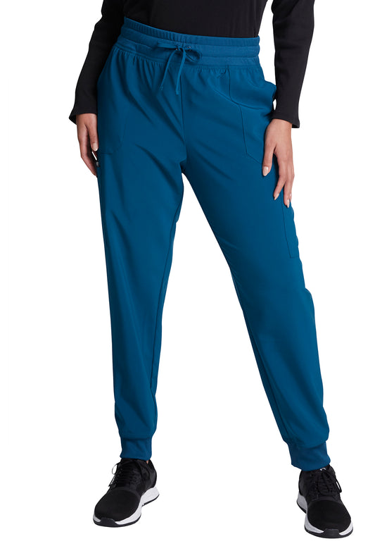 EDS Essentials DK065 Women's Mid Rise Scrub Joggers Caribbean Blue