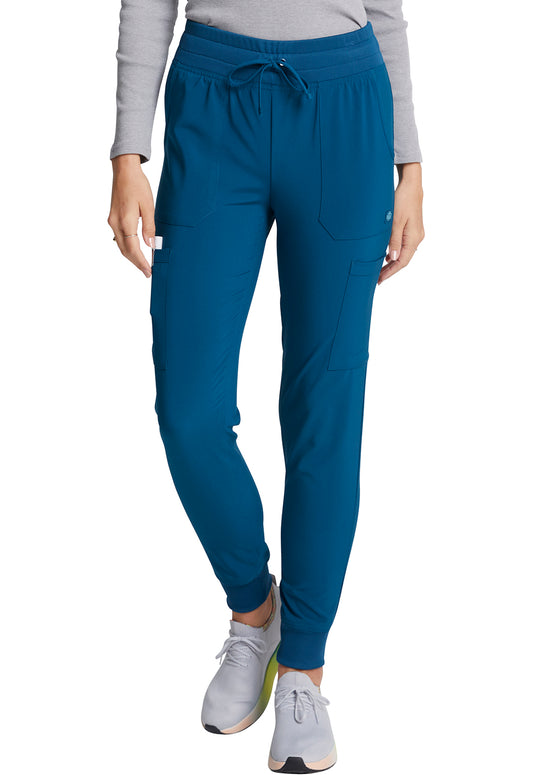 EDS Essentials DK065 Women's Mid Rise Scrub Joggers Caribbean Blue