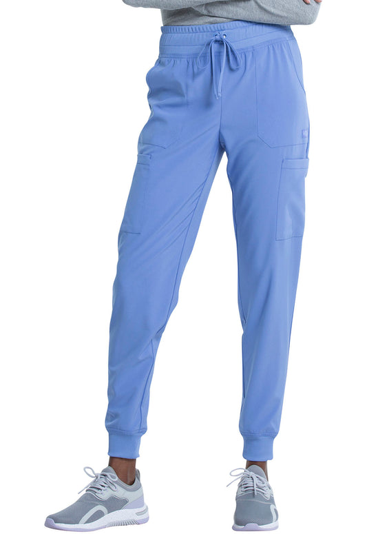 EDS Essentials DK065 Women's Mid Rise Scrub Joggers Ciel