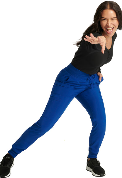 EDS Essentials DK065 Women's Mid Rise Scrub Joggers Galaxy Blue