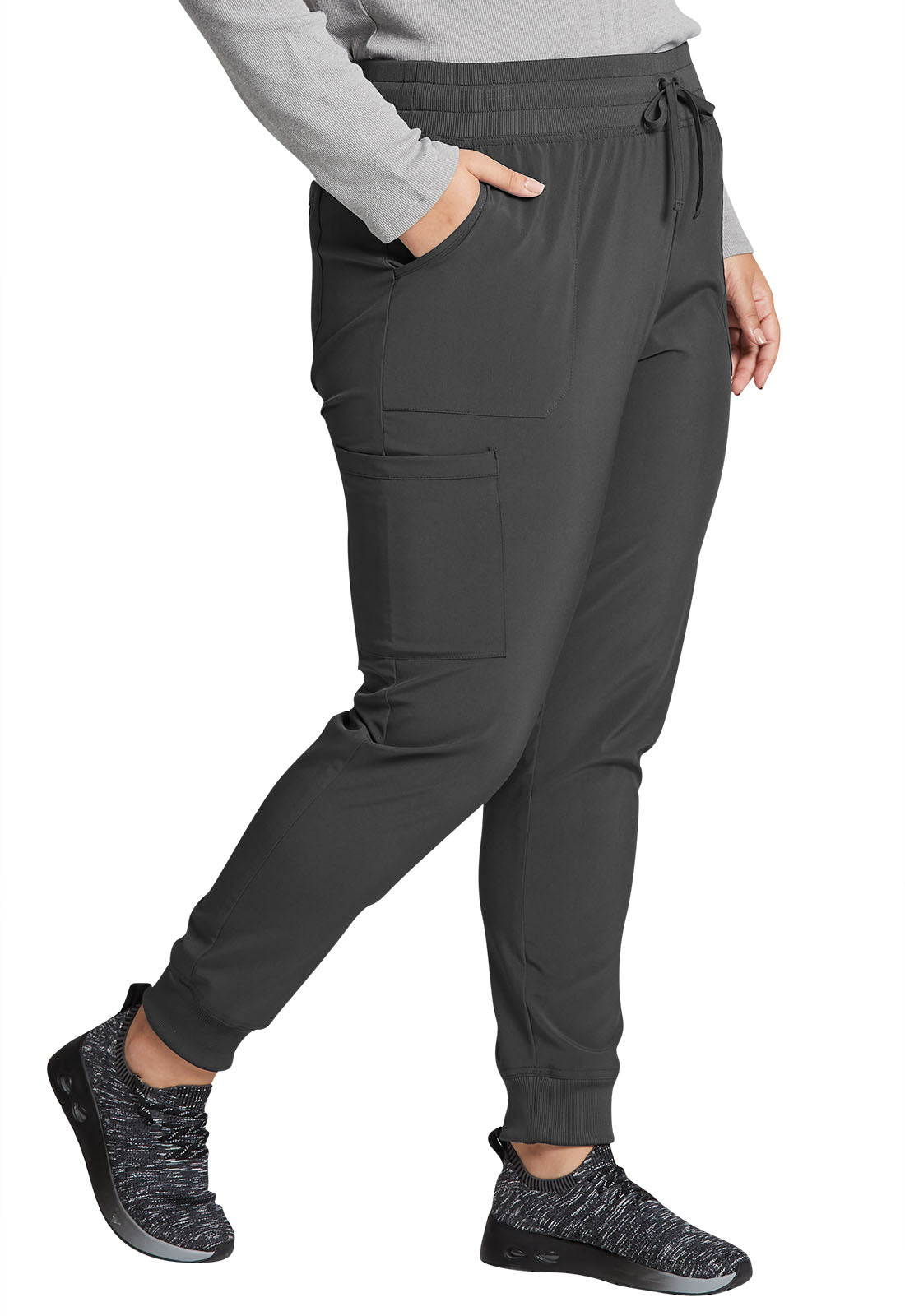 EDS Essentials DK065 Women's Mid Rise Scrub Joggers Pewter