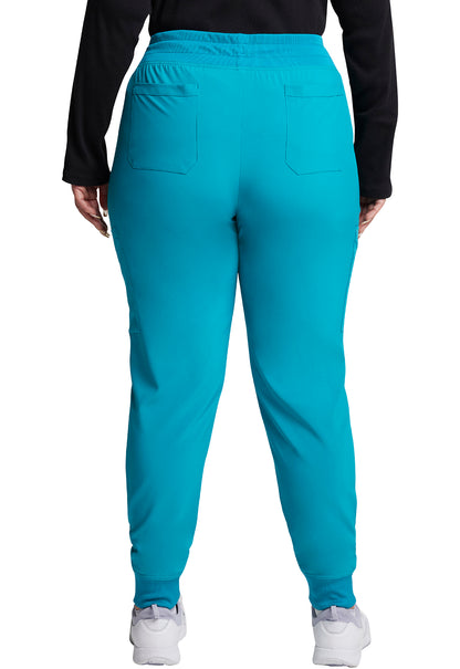 EDS Essentials DK065 Women's Mid Rise Scrub Joggers Teal Blue