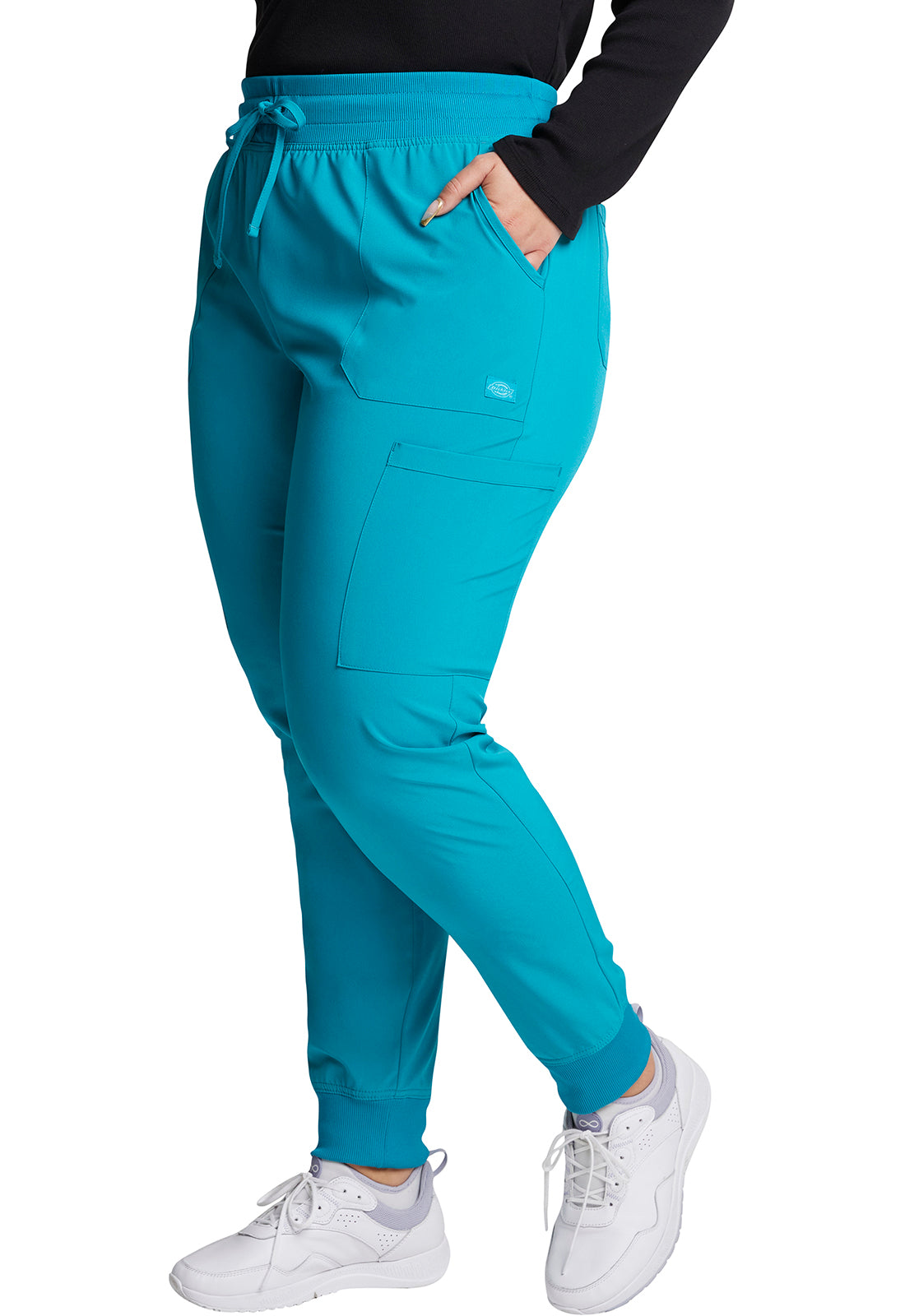EDS Essentials DK065 Women's Mid Rise Scrub Joggers Teal Blue