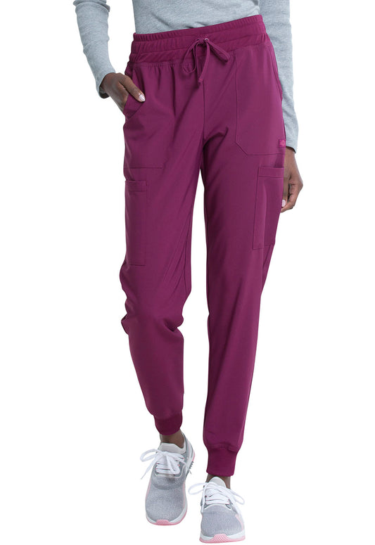 EDS Essentials DK065 Women's Mid Rise Scrub Joggers Wine