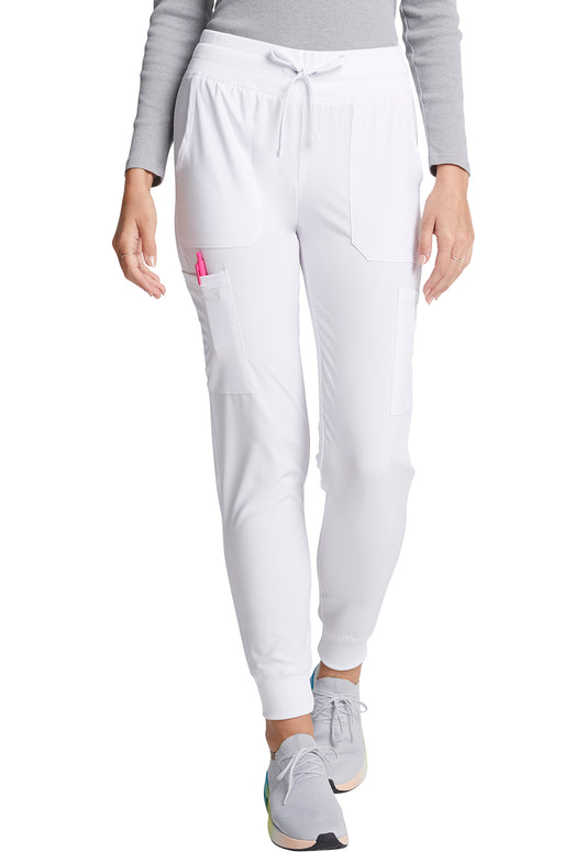 EDS Essentials DK065 Women's Mid Rise Scrub Joggers White
