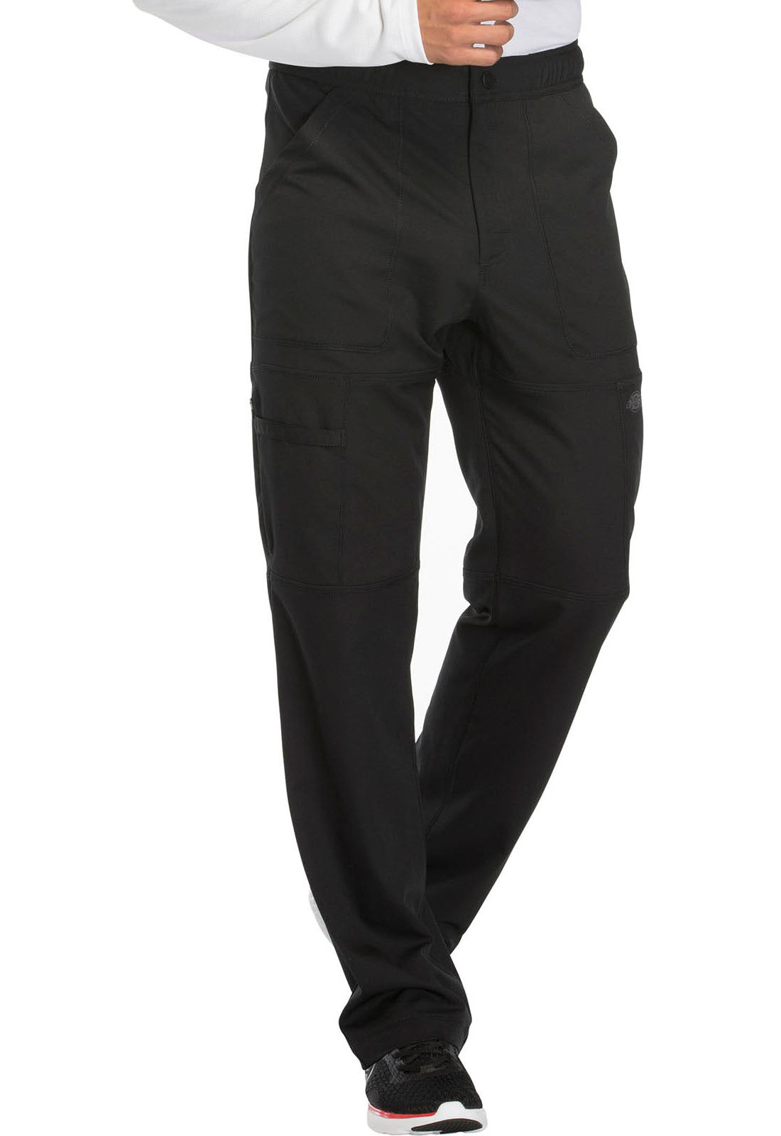 Dynamix DK110 Men's Zip Fly Cargo Pants Black Model Image Left Side | Dickies