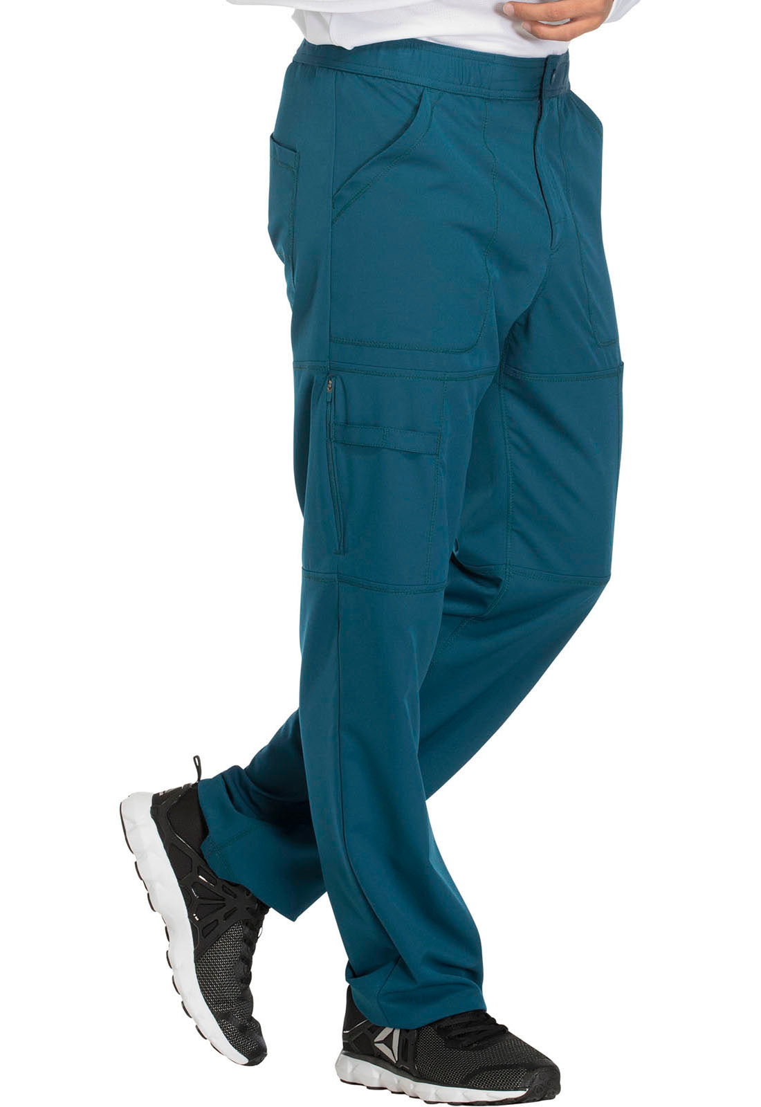 Dynamix DK110 Men's Zip Fly Cargo Pants Caribbean Blue Model Image Left Side | Dickies