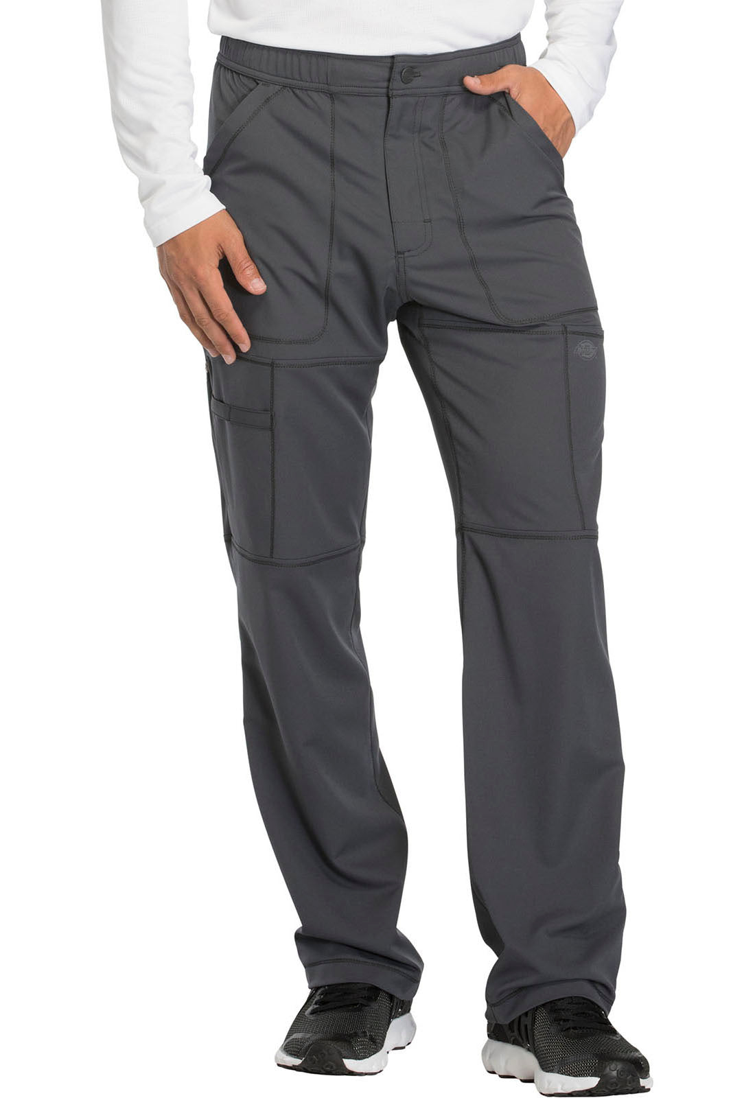 Dynamix DK110 Men's Zip Fly Cargo Pants Pewter Model Image Front | Dickies