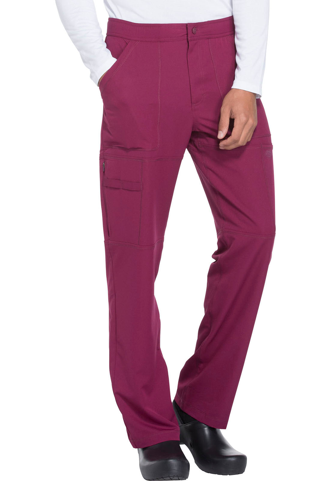 Dynamix DK110 Men's Zip Fly Cargo Pants Wine Model Image Left Side | Dickies