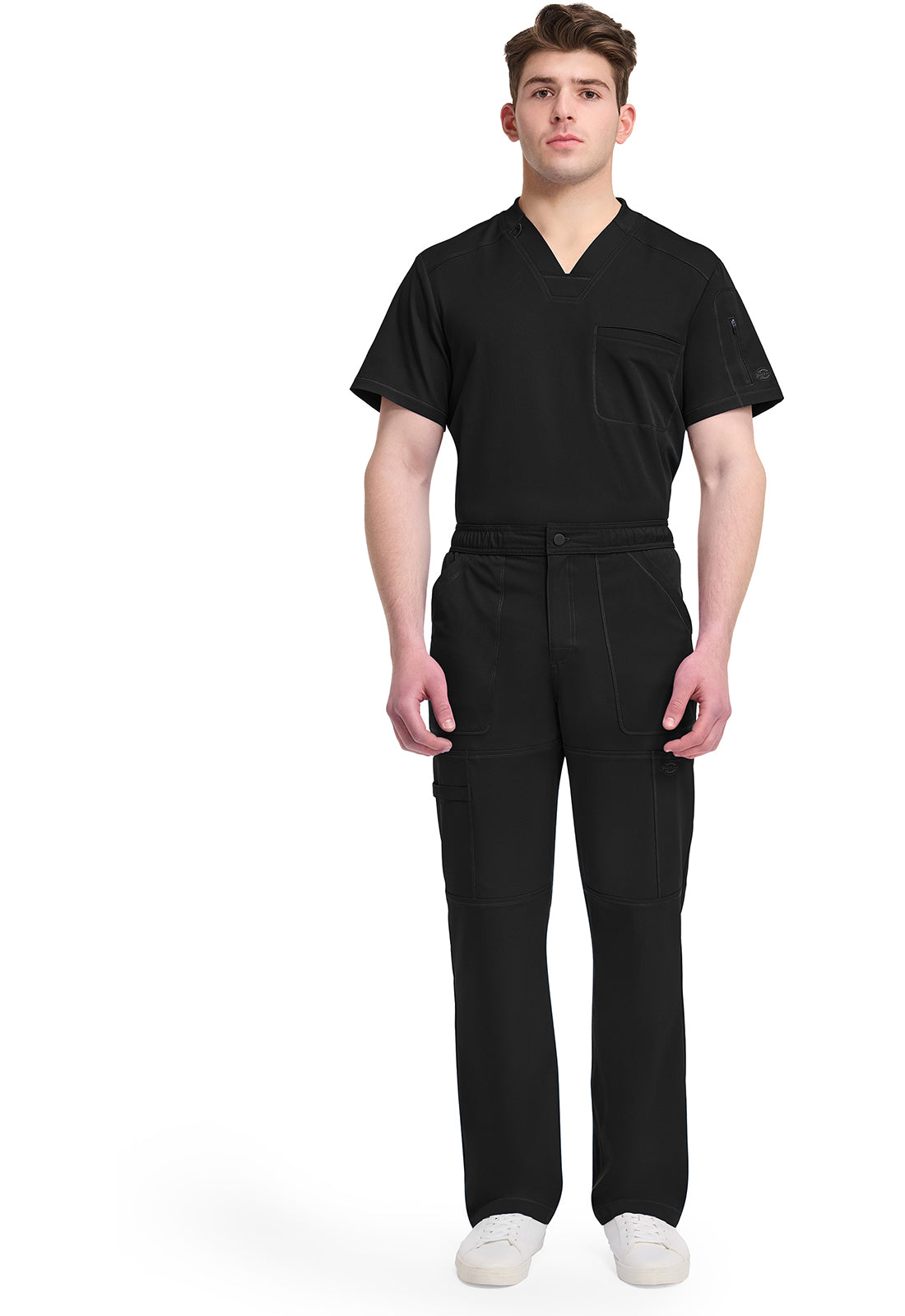 Dynamix DK110 Men's Zip Fly Cargo Scrub Pants Black