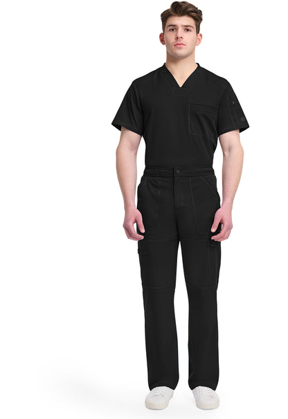 Dynamix DK110 Men's Zip Fly Cargo Scrub Pants Black