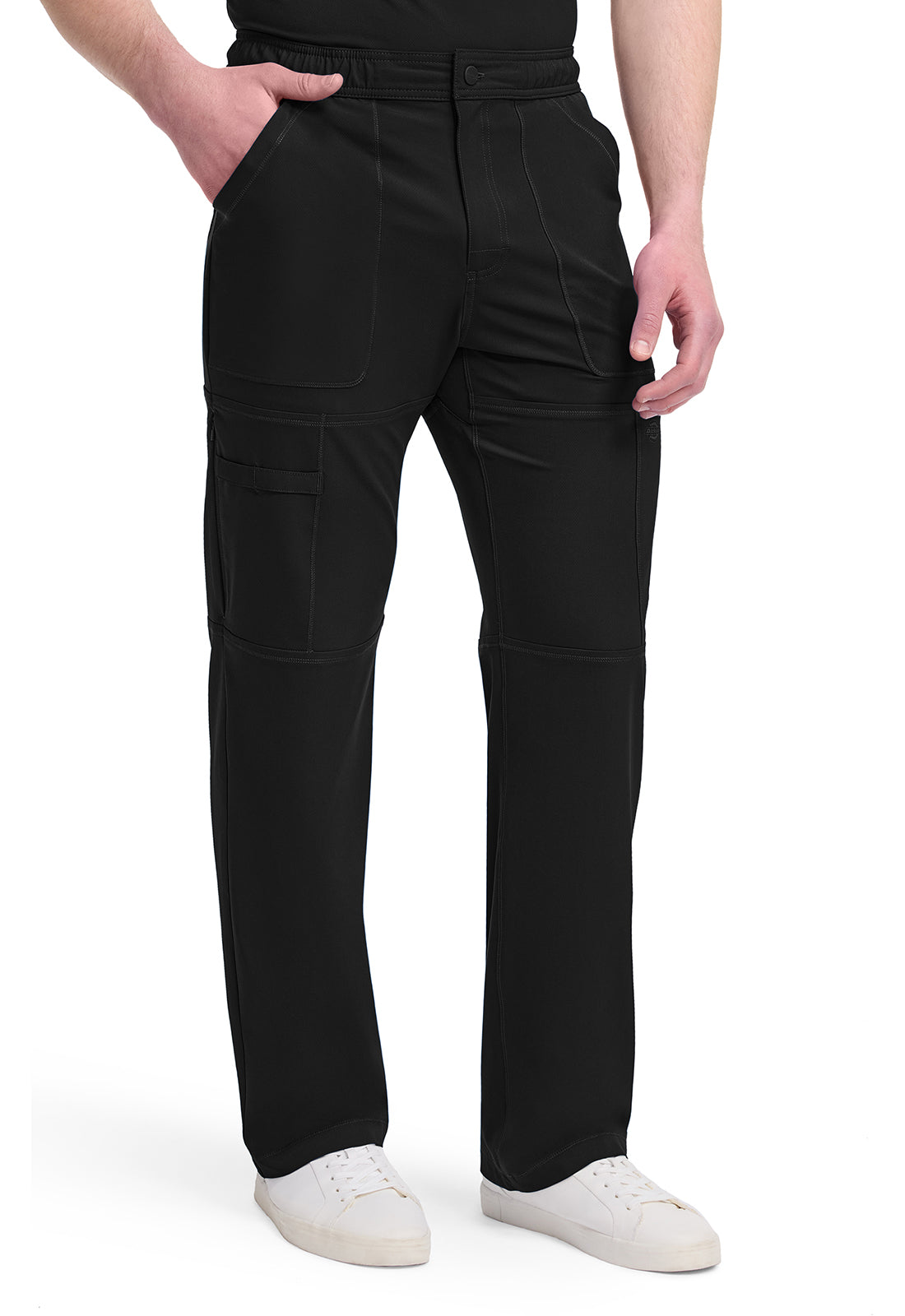 Dynamix DK110 Men's Zip Fly Cargo Scrub Pants Black