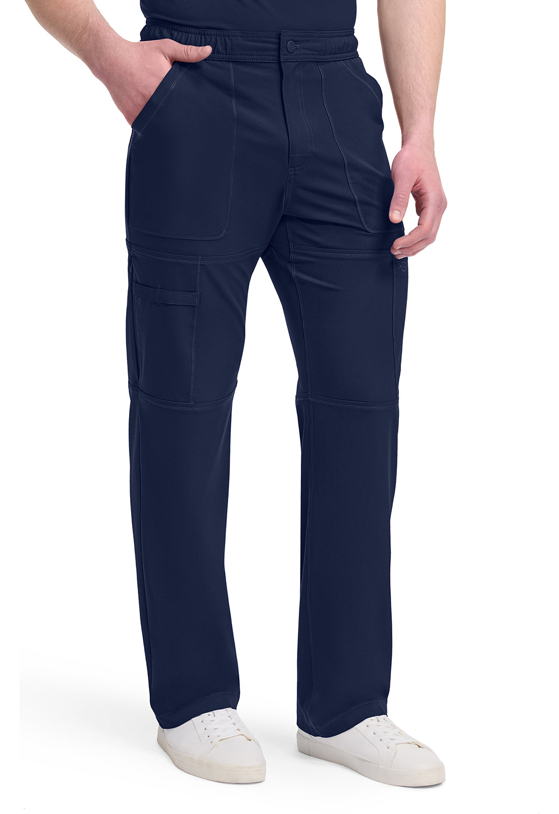 Dynamix DK110 Men's Zip Fly Cargo Scrub Pants Navy