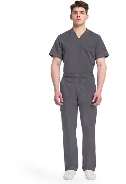 Dynamix DK110 Men's Zip Fly Cargo Scrub Pants Pewter