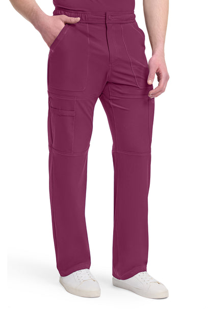 Dynamix DK110 Men's Zip Fly Cargo Scrub Pants Wine