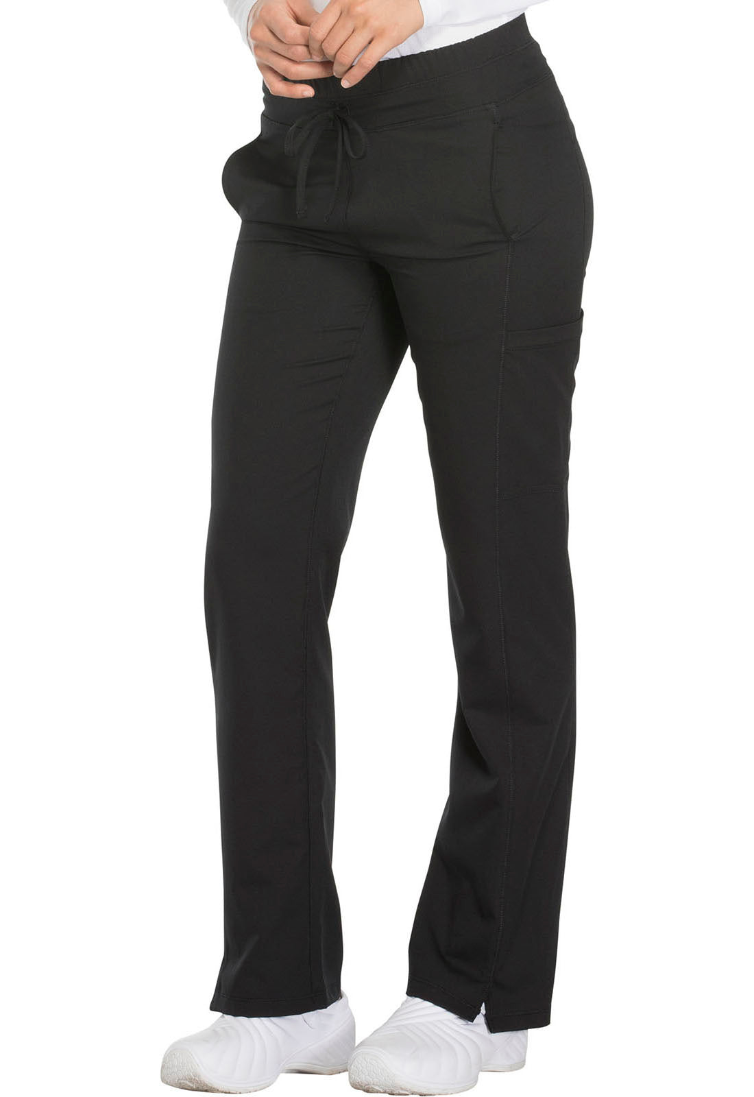 Dynamix DK130 Mid Rise Straight Leg Drawstring Pants Black Model Image Right Side | Dickies