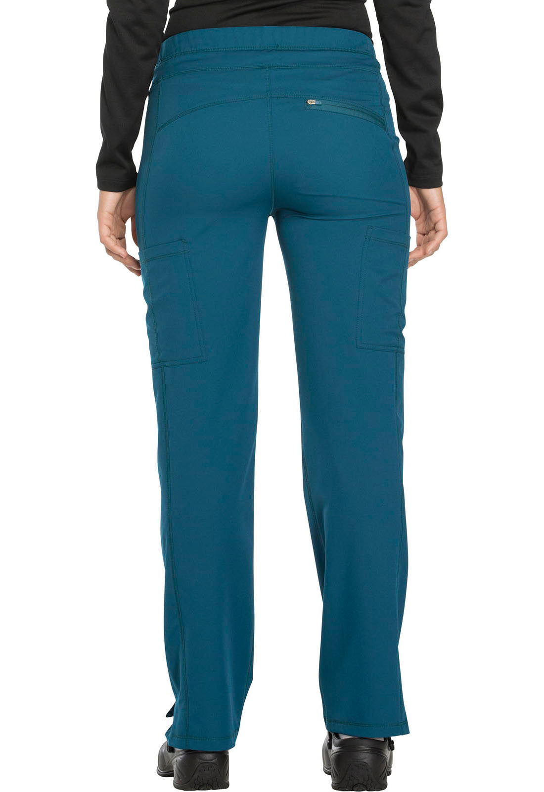 Dynamix DK130 Mid Rise Straight Leg Drawstring Pants Caribbean Blue Model Image Back | Dickies