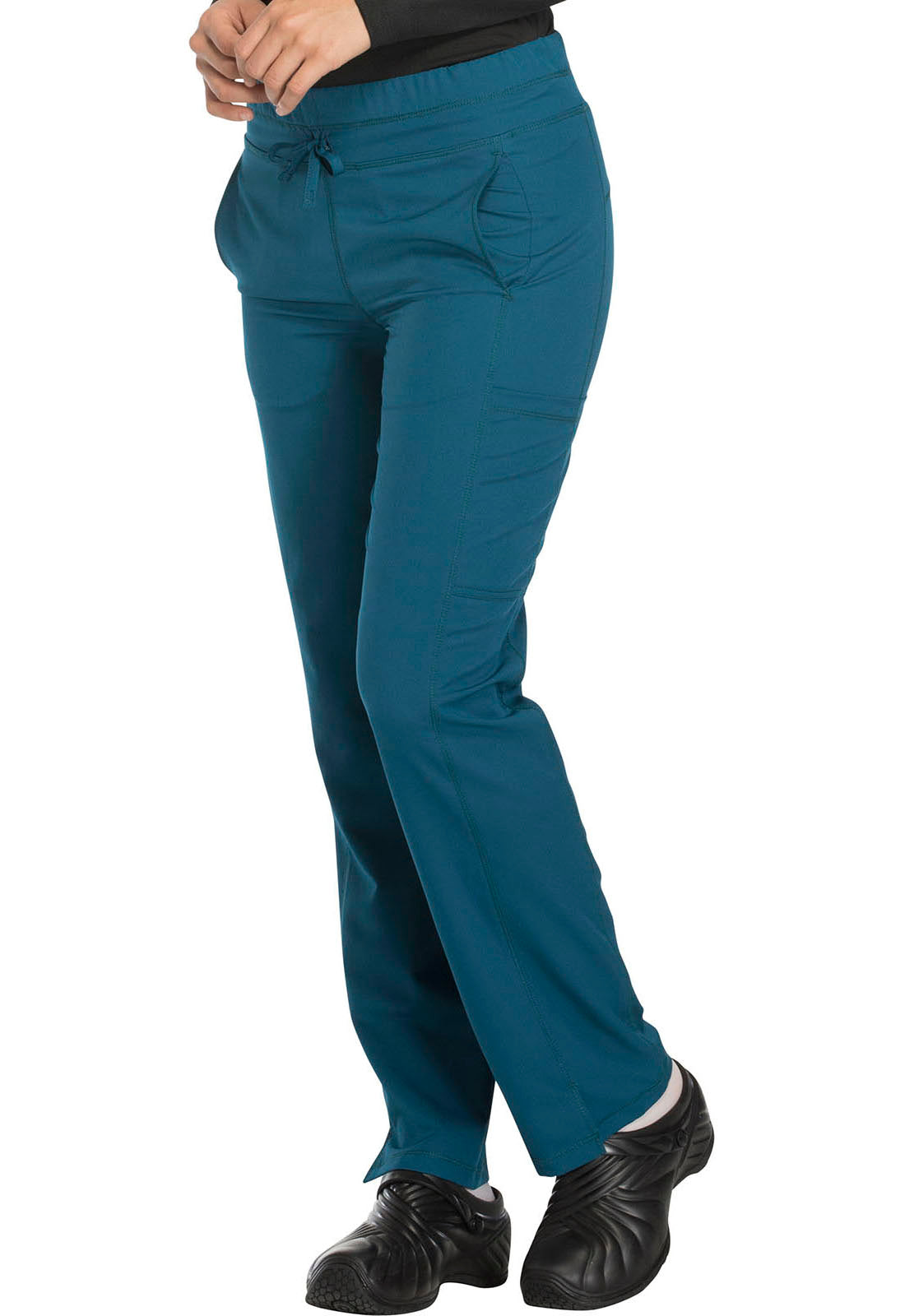 Dynamix DK130 Mid Rise Straight Leg Drawstring Pants Caribbean Blue Model Image Right Side | Dickies