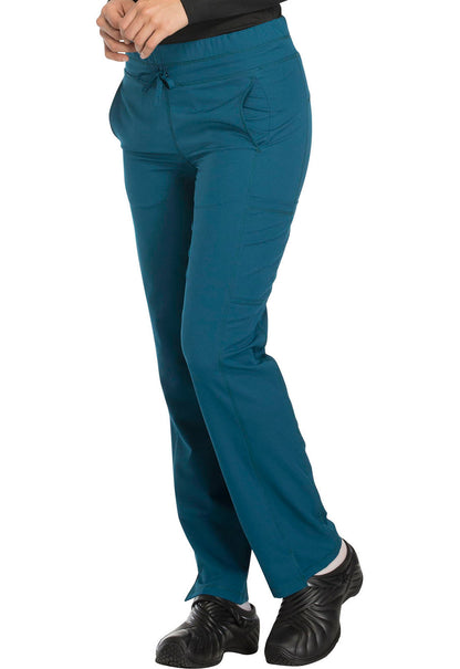 Dynamix DK130 Mid Rise Straight Leg Drawstring Pants Caribbean Blue Model Image Right Side | Dickies