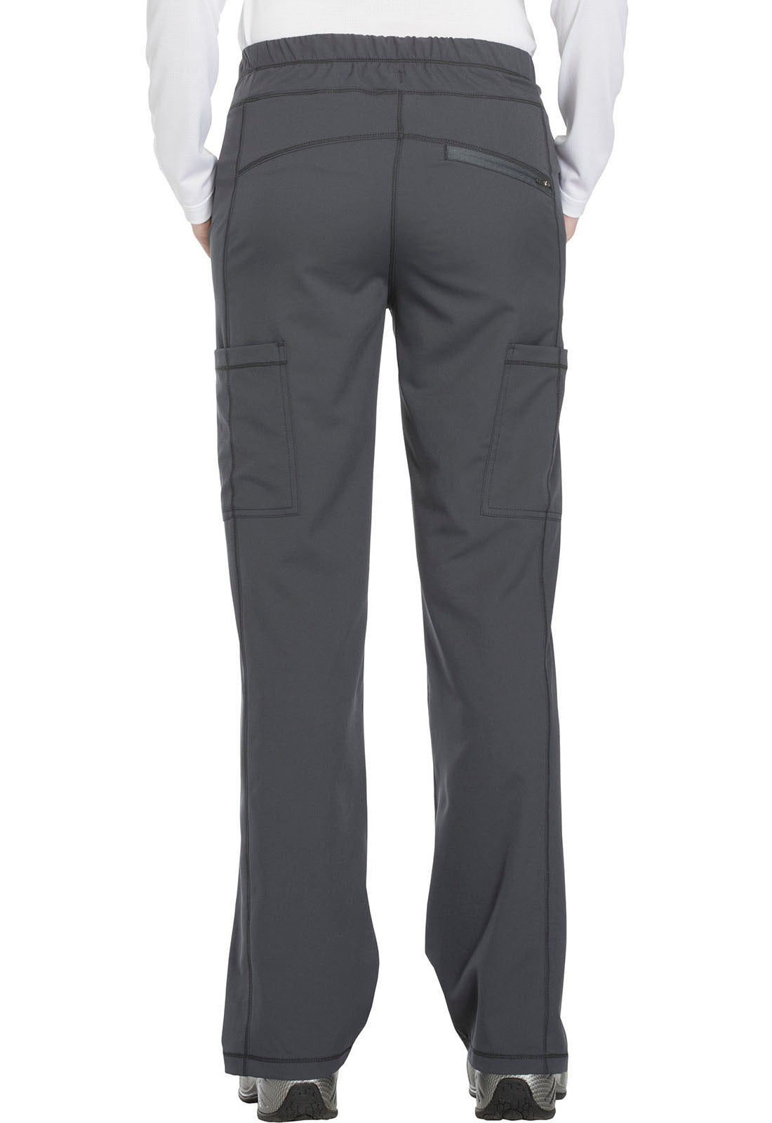 Dynamix DK130 Mid Rise Straight Leg Drawstring Pants Pewter Model Image Back | Dickies