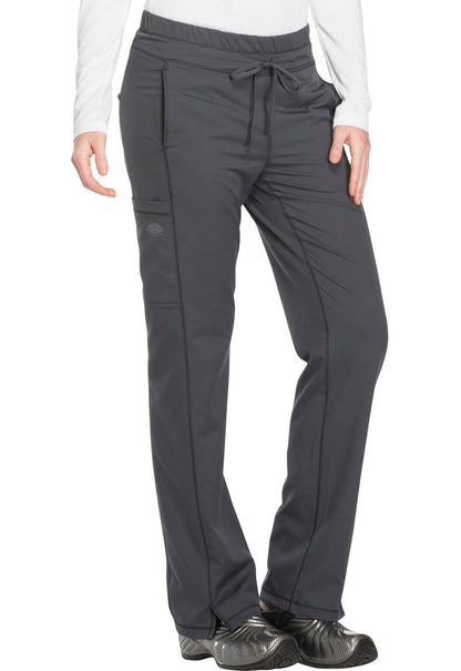 Dynamix DK130 Mid Rise Straight Leg Drawstring Pants Pewter Model Image Left Side | Dickies