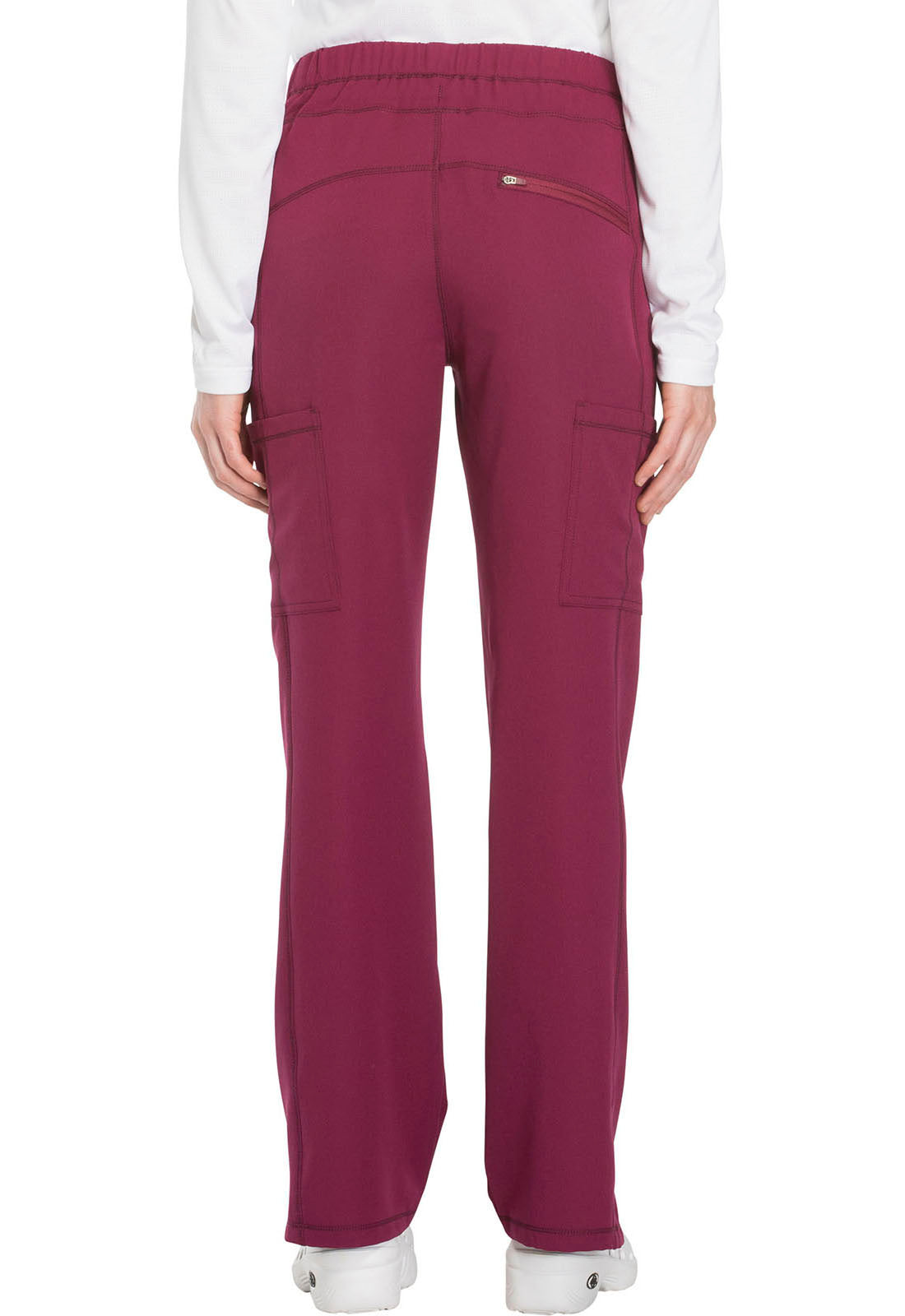 Dynamix DK130 Mid Rise Straight Leg Drawstring Pants Wine Model Image Back | Dickies