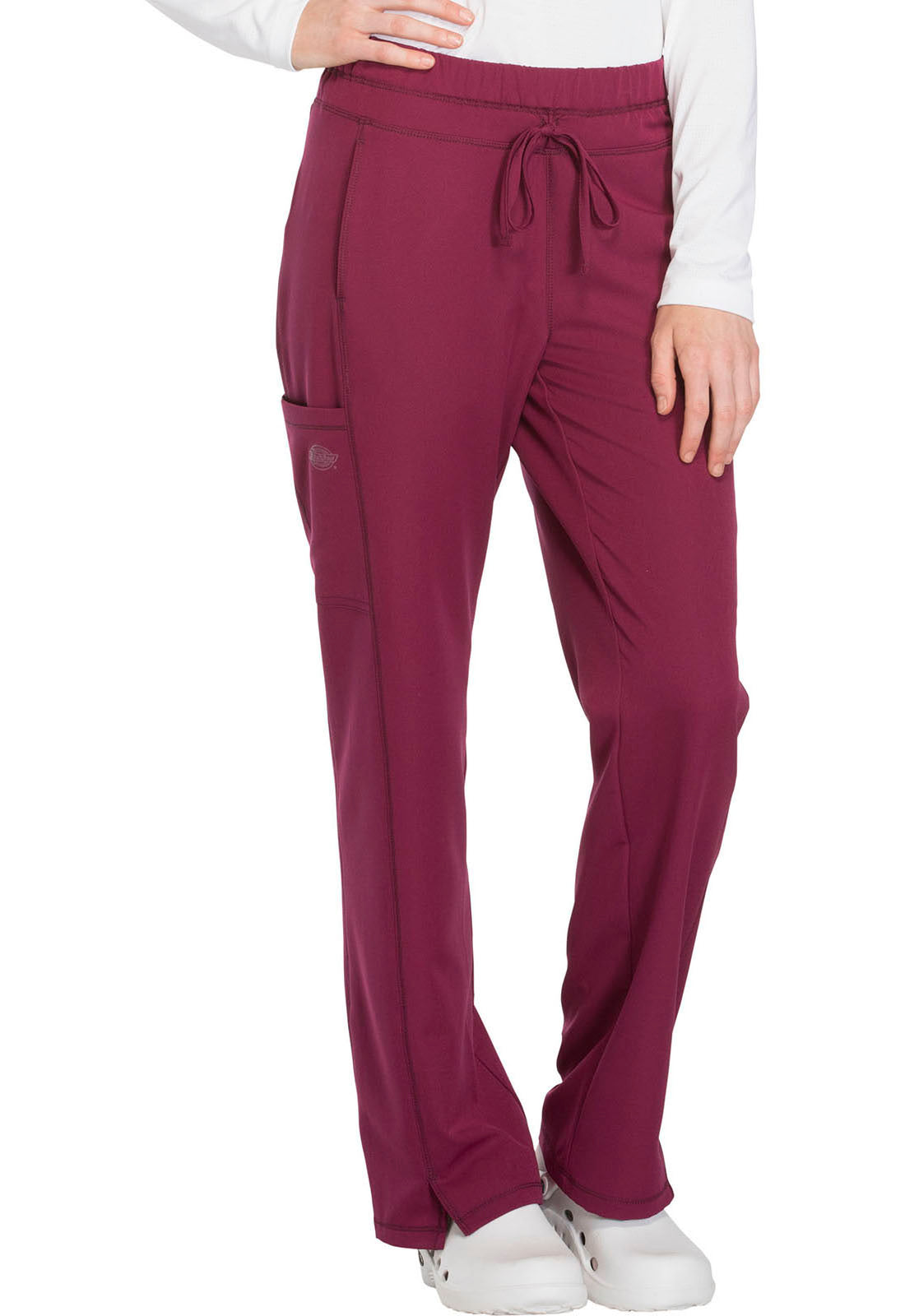 Dynamix DK130 Mid Rise Straight Leg Drawstring Pants Wine Model Image Left Side | Dickies