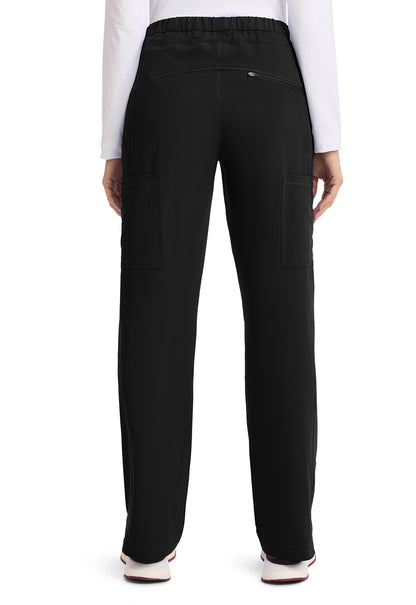 Dynamix DK130 Women's Mid Rise Straight Leg Drawstring Scrub Pants Black