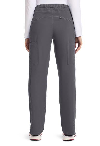 Dynamix DK130 Women's Mid Rise Straight Leg Drawstring Scrub Pants Pewter