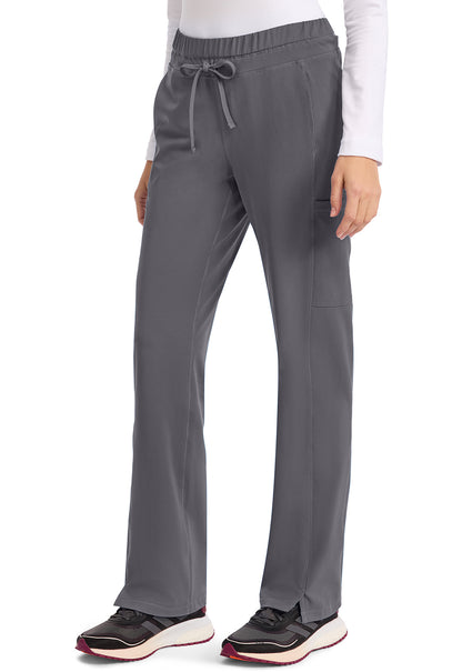 Dynamix DK130 Women's Mid Rise Straight Leg Drawstring Scrub Pants Pewter