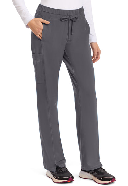 Dynamix DK130 Women's Mid Rise Straight Leg Drawstring Scrub Pants Pewter